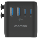 Momax UA23UKD 1-WORLD² 100W GaN全球旅行轉換插座 (黑色)